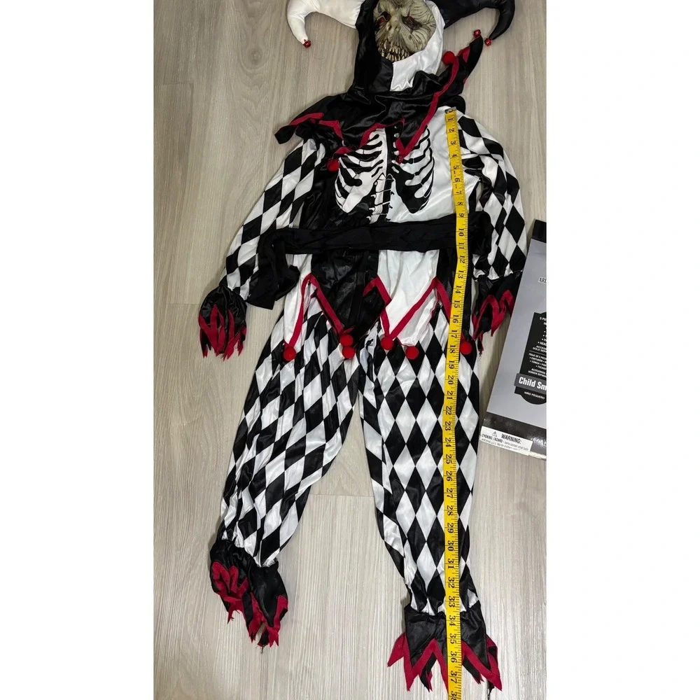 Sinister Jester Halloween Costume Boys Size Small 4-6 Harlequin 5 Piece Party